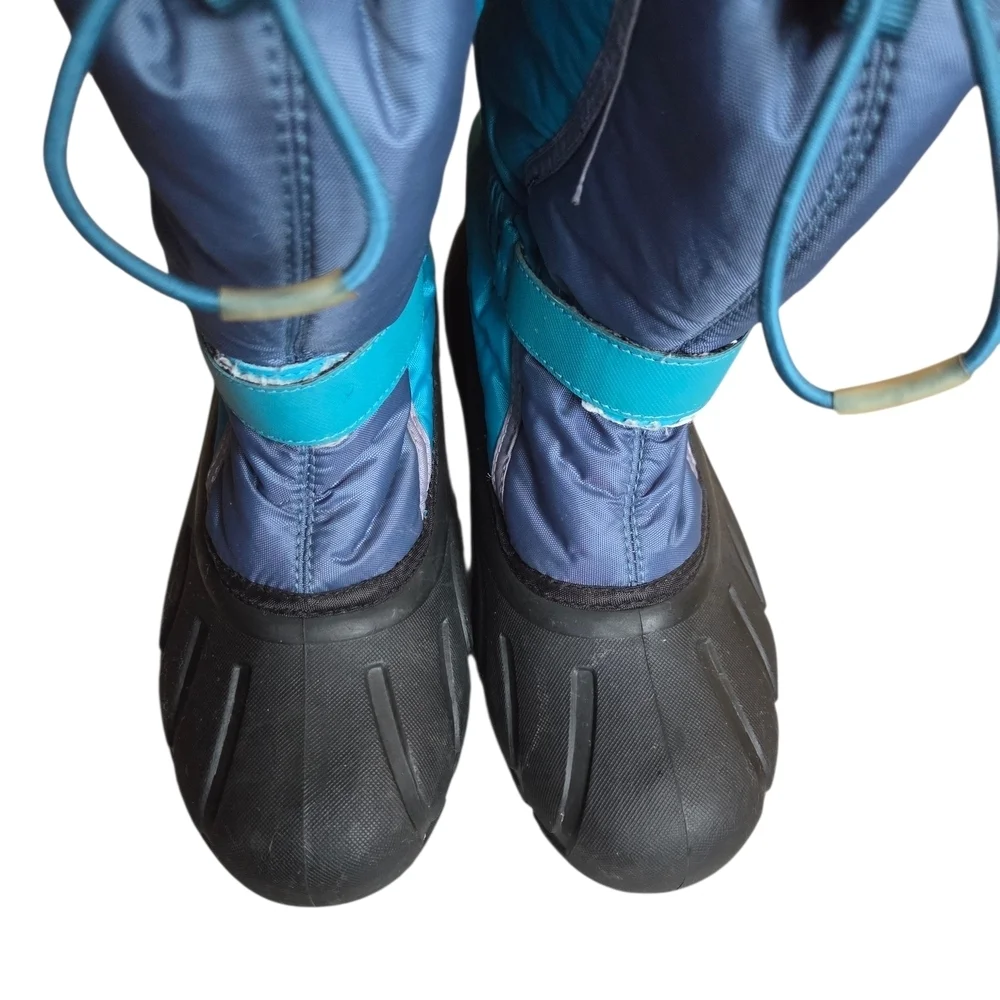 Sorel Kids' Blue and Black Winter Boots YOUTH 6
